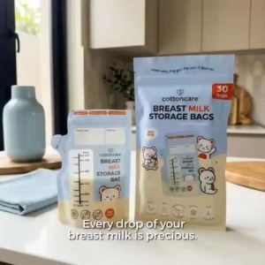 Cottoncare™ (90pcs +1 Sharpie) Spout Breastmilk Storage Bags BPA Free Leak Proof Self-Standing 250ml