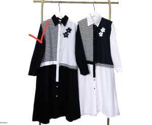 SJM LONG TUNIK FASHIONABLE BUNGA TIMBUL BAHAN KATUN POPLIN LENGAN PANJANG SALUR 2983