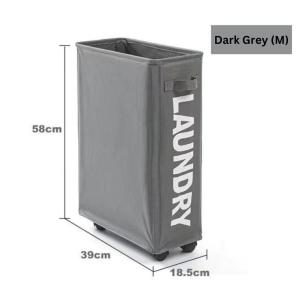 45L Laundry Basket with Wheels Waterproof Dirty Laundry Hamper Basket Dirty Clothes Basket Bakul Baju Laundry 洗衣篮 髒衣籃