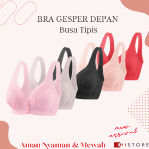 Bra Seamless Push Up Nirkabel Gesper Depan 368 Busa Tipis Cup BC Wanita Paruh Baya dan Tua
