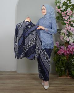 Setelan Batik Couple Elegan Motif Floral Jumbo untuk Kondangan/Wisuda