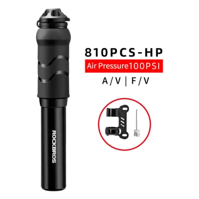 ROCKBROS Cycling Bike Bicycle Mini Pump 150 PSI Aluminum Alloy Portable With Pressure Gauge Inflator Bike Tire Pump Presta Valve