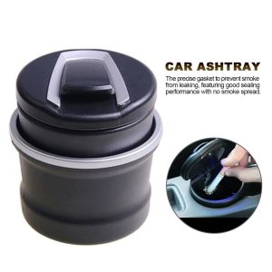 Auto Ashtray With LED Light Portable Ashtray For Car 2 In 1 Vehicle Ashtray Ash With Lid Auto Ashtra