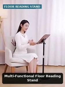 Solid Wood Floor Reading Stand Multi Height Book Holder Laptop Table Desk Sofa Side Table Height Adjustable for Study Drawing Office Home Use