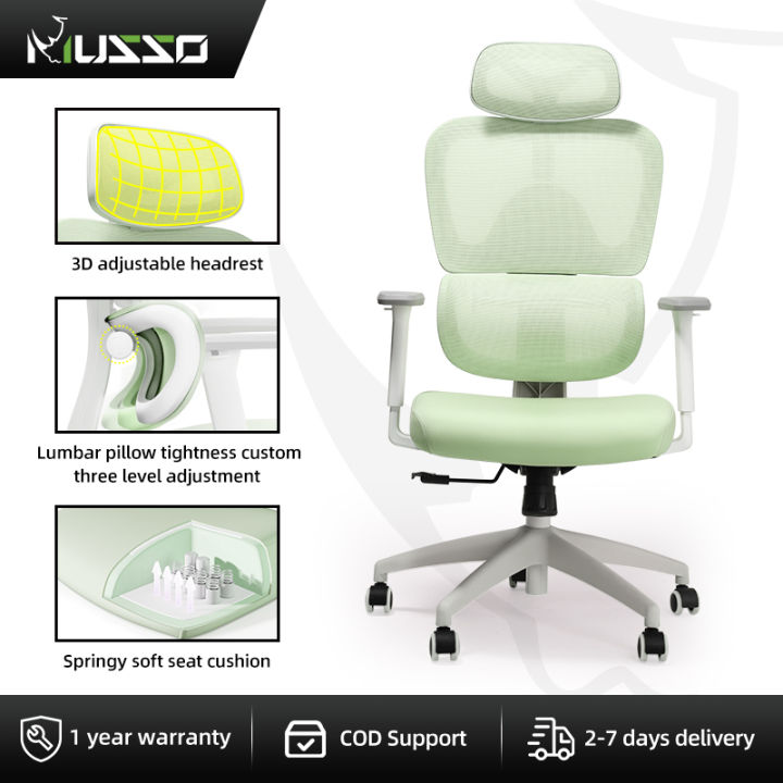 MUSSO E600 SE Ergonomic Chair 3D Handrail and Adjustable Headrest ...