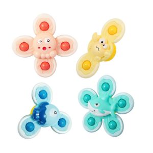 TESDFD Kids Gifts Kids Education Cartoon Sensory Learn Boy Children Gyroscope Spin Sucker Baby Shower Toy Baby Games Baby Spin Top Bath Toys Bathing Sucker Spinner Finger Spinner Suction Cup Toy