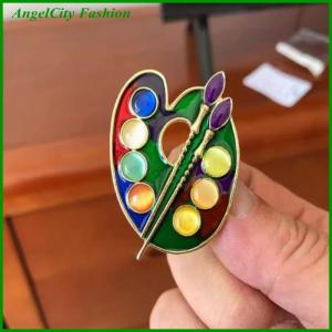 AngelCity Fashion Store Fashion Enamel Palette Brooches For Women Clothing Coat Jewelry Accessries Gifts