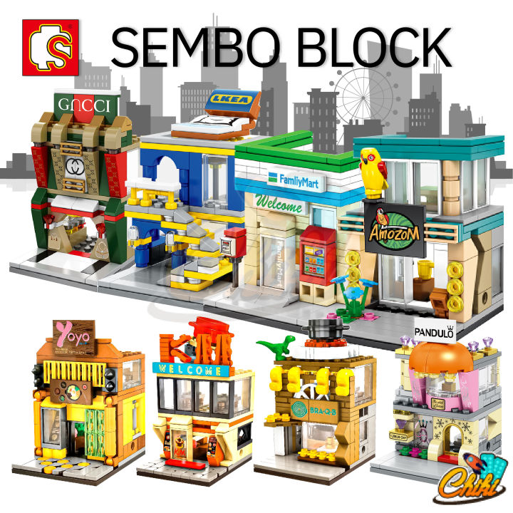 Sembo Block Bus ตัวต่อร้านค้า Sembo Block ร้านค้า streetview Set 2 | Lazada.co.th