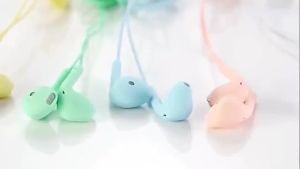 (HD1)U19 Wired Earbuds Earphones with Noise Canceling Mic 3.5mm Headphone Jack Macaron Cartoon Cute Earplug Headset