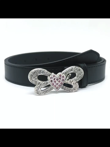 Dành Cho Người Lớn Phổ dây PU Cho Ăn Mặc thắt lưng eo Rhinestone Tim & khóa liền thắt lưng bản nhỏ thắt lưng eo Nữ Tinh Tế Vành Đai