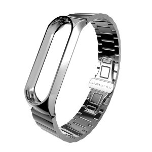VUAERANG Suitable for Xiaomi Miband 3 Miband 4 Metal Strap Universal Bamboo Grain Wrist Strap Stainless Steel Wristband for Xiaomi Mi Band 3/4 Accessories