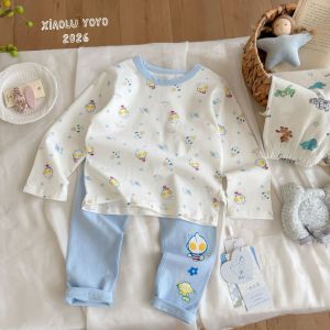 Deer Soft Children Yunrou Lycra Cotton Autumn Clothes Long Pants Boys Girls Pajamas Four Seasons Soft Cotton Boneless Underwear Set