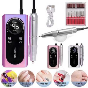 ALLUCK Low Noise Electric Nail Drill Machine 45000RPM USB Charging Gel Nail Polish Sander Professional Portable Nail Sander Manicure Salon