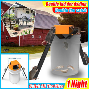 【Catch All Rats In 1 Night】Intelligent Mouse Catcher Rat Trap Bucket Continuously Catching Mice Auto Reset After Catching Mice Two-Way Capture/Auto-Reset Flip Cover Mouse Trap for Big Rats Multi Catch Rat Trap for Indoor Outdoor High Efficiency Rat Trap