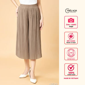 Quần thiết kế dáng lửng form suông rộng rãi chất liệu Chiffon cao cấp QD4L0622 thương hiệu Thiều Hoa