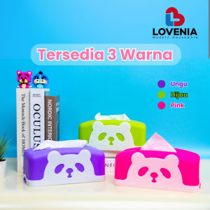 Lovenia Tempat Tissue Segi Panjang Plastik Motif Panda