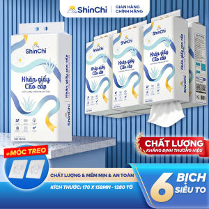 [LOẠI TO ĐẶC BIỆT] Thùng 10 bịch khăn giấy rút Shin Chi treo tường dải lụa 1280 tơ` siêu dai và mềm mịn
