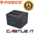 FIDECO YPZ04-S2-U3 USB3.0 DUAL BAY DOCKING FOR 2.5" 3.5" SATA HDD/ SSD MR114 Black (MR114BK). 