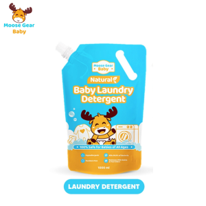 Moose Gear Baby Laundry Liquid Detergent 1000ml (Powder Scent) Hypoallergenic Antibacterial