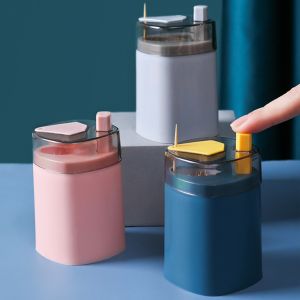 Hũ Đựng Tăm Lúa Mạch Nắp Có Nút Bật Tăm Thông Minh