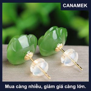 【CANAMEK】 Tối Giản Thanh Lịch Ngọc Lục Bảo Màu Xanh Lá Cây Hình Dạng Hoa Stud Bông Tai Cho Món Quà Trang Trí Phụ Kiện Trang Trí Nội Thất Đồ Trang Sức Thời Trang