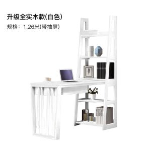 All solid wood desk bookshelf combination modern simple corner home writing desk bedroom with bookshelf integrated computer desk