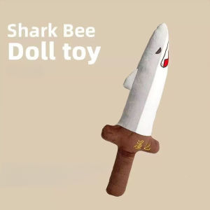 50CM Funny Plush Shark Toy Knife Design Homophonic Joke Doll Stuffed Animal Kid Birthday Gift Boneka