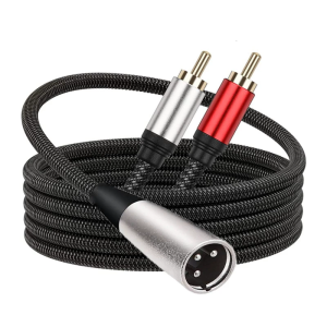 Kabel Sound สเตอริโอ XLRs ชาย-2RCA สำหรับไมโครโฟนและการเชื่อมลำโพง