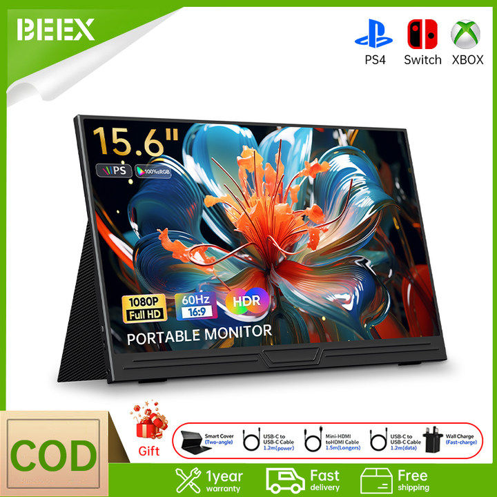 Beex monitor 15.6 inci monitor mudah alih untuk laptop 1080p monitor ...