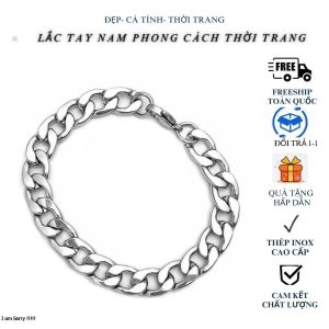 [HCM]Lắc tay nam inox thời trang cá tính thép không gỉ 5mm