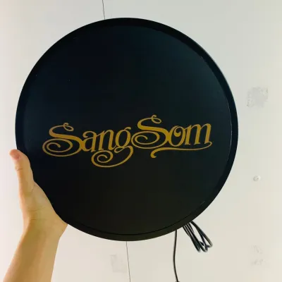 Sangsom ป้ายเหล้า แสงโสม ป้ายไฟLED ป้ายไฟร้าน ป้ายไฟ ป้ายแต่งร้าน ป้ายด้านเดียว ขนาด 30-40 ซม. lightbox one side diameter 30 cm and 40 cm. พร้อมส่ง