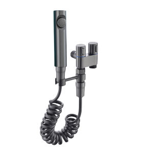 KOYOT 304 Stainless Steel 1 in 2 Out Faucet Dual Control Valve with Bidet Washing Machine Tap Two Ways Toilet Angle Valve