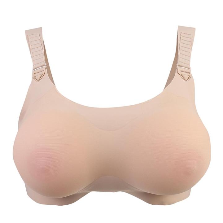 Silicone Breast Gathered One-piece Cross-dressing Bra Fake Breast Pseudo-m  Cross-dressing Breast Milk Bra Fake Breast