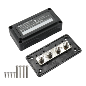 TIMES LORD 4 Terminal Studs DC 48v Distribution Block M8 Studs Heavy-Duty Modular Design Power Distribution Block Distribution Block Highest Amperage Rated Busbar Box Car