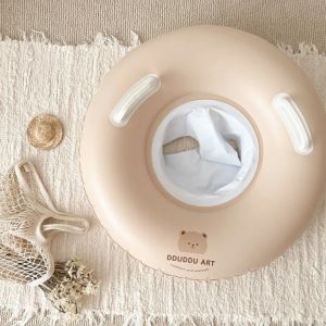 Baby Swimming Ring Cartoon-Pattern Flatable Floats Swimming ToysKids Thickened Anti-rollover Life Ring Inflatable Floats Childrens Floating Bed Swim Ring