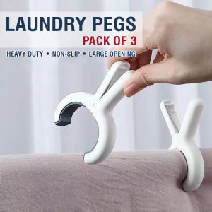 Pack of 3 Clothes Clips Laundry Pegs Clothes Multipurpose Windproof Household Quilt Clip seonggong