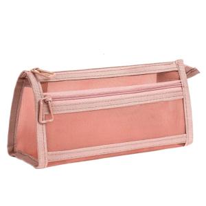 Rõ ràng túi đựng bút thẩm mỹ bút trường hợp hai lớp lưới túi đựng bút chì Hộp Bút Chì sức chứa lớn Nguồn cung cấp trường học văn phòng