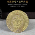 准提镜纯铜黄准提佛母像菩萨咒家用家居客厅摆件小铜镜复古风中式 Chunti mirror pure copper yellow Chunti Buddha mother like Bodhisattva mantra Home furnishing living room decoration small bronze mirror retro style Chinese style. 