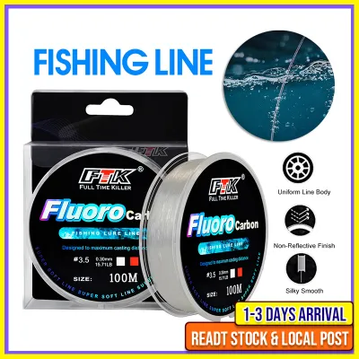 Fluorocarbon Fishing Line Leader / Main Line Nylon 100m FTK 4.13-34.32LB Strong Pulling Force Carbon Fiber Soft SP52