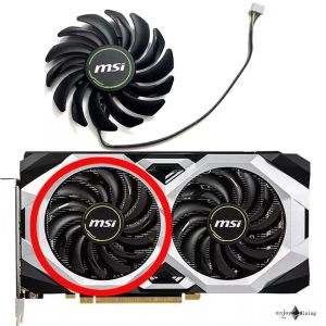 พัดลมการ์ดจอ MSI RTX2060 SUPER 8GB VENTUS Graphics Card Fan Cooling Fan PLD09210S12HH