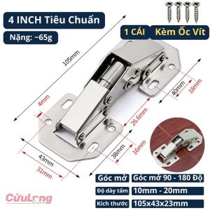Bản Lề Gấp Cửa Tủ Inox Thông Minh Tự Đóng Không Khoan Giảm Chấn Êm Dễ Lắp Cho Tủ Gỗ Tủ Bếp Tủ Quần Áo