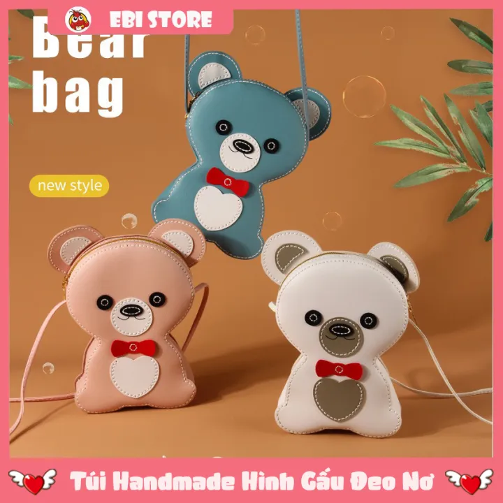 Túi Đeo Chéo Tự Làm Hình Gấu Đeo Nơ Đỏ Siêu Cute, Set Nguyên Liệu ...