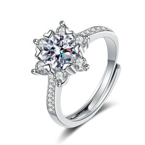 s925 Sterling Silver Moissanite Ring Jewelry for Women Niche High-End Light Luxury Style Sugar Cube Jewelry Gift