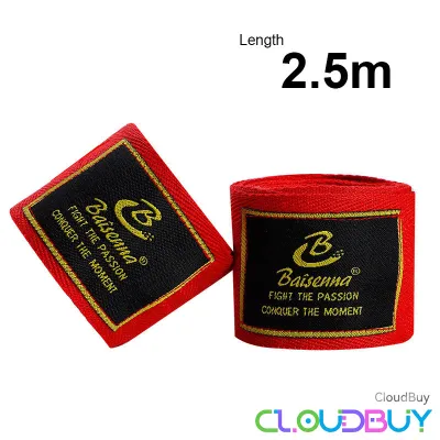 C.B.【Ready in Stock】 1.5M/2.5M/5M Boxing Training Bandages Cotton Sports Bandages Hand Wraps 1 Pair
