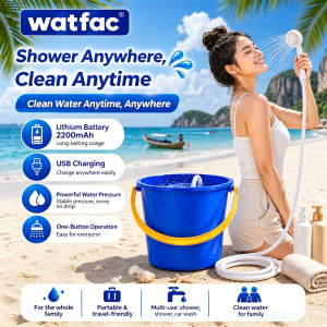 Watfac Portable Shower One-Button Easy Operation.Ideal for Outdoor Showers! [Camping Essentials]