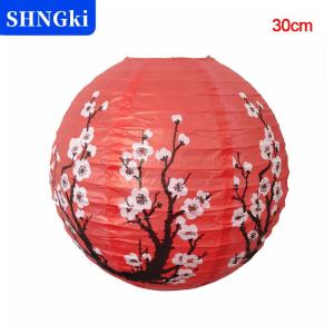 [COD] 🔥🔥🔥SHNGki 30 35cm hoa mận tròn giấy đèn lồng bóng râm Trung Quốc cổ giấy đèn lồng năm mới giấy Chụp đèn trang trí nhà