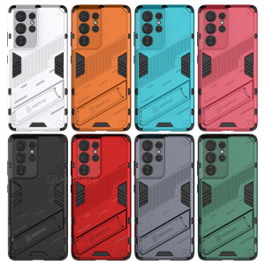 For Vivo T1X Y21 Y21S Y33S Y21T Y33T Phone Case Armor Shockproof Stand Holder Protection Bracket Hard Back Cover