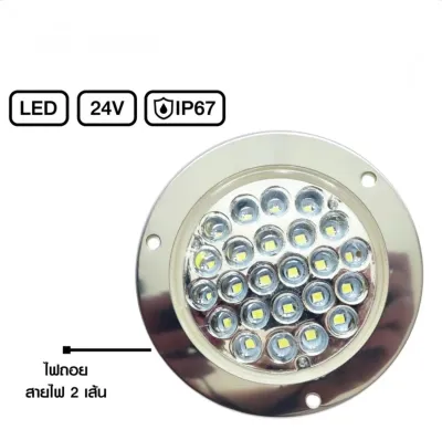 เหมาะสำหรับรถยนต์ 6 ล้อและรถบรรทุก ไฟท้าย LED 24 ดวง ไฟวงกลม ไฟเบรค ไฟเลี้ยว และไฟถอยหลัง12V/24V