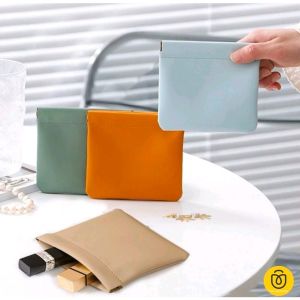 POUCH TAS MAKE UP KULIT PU MINI PENYIMPANAN SERBAGUNA