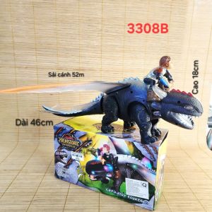 Khủng Long Pin Răng Sún Cánh Đèn Có Người 3308B - Đồ chơi trẻ em Kids toys